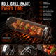 2x BBQ Rolling Grill Basket – Stainless Steel Mesh Basket for Grilling Vegetables, Fries & More